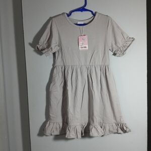 Girl Dress in Soft Gray Coralup Size 7-8Y